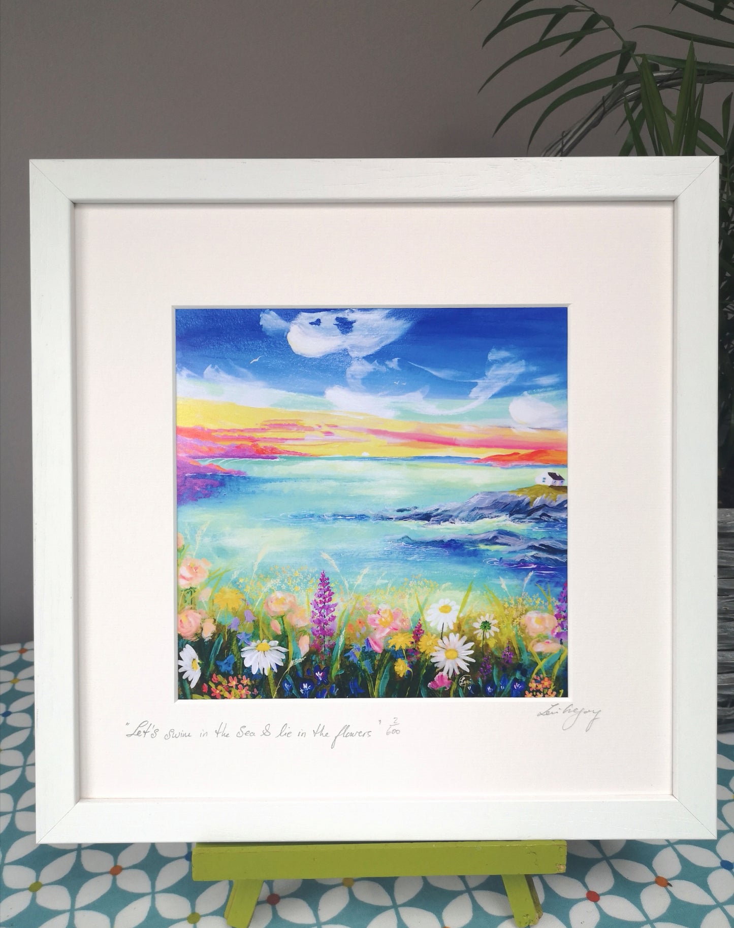 " let's swim in the Sea & lie in the flowers"