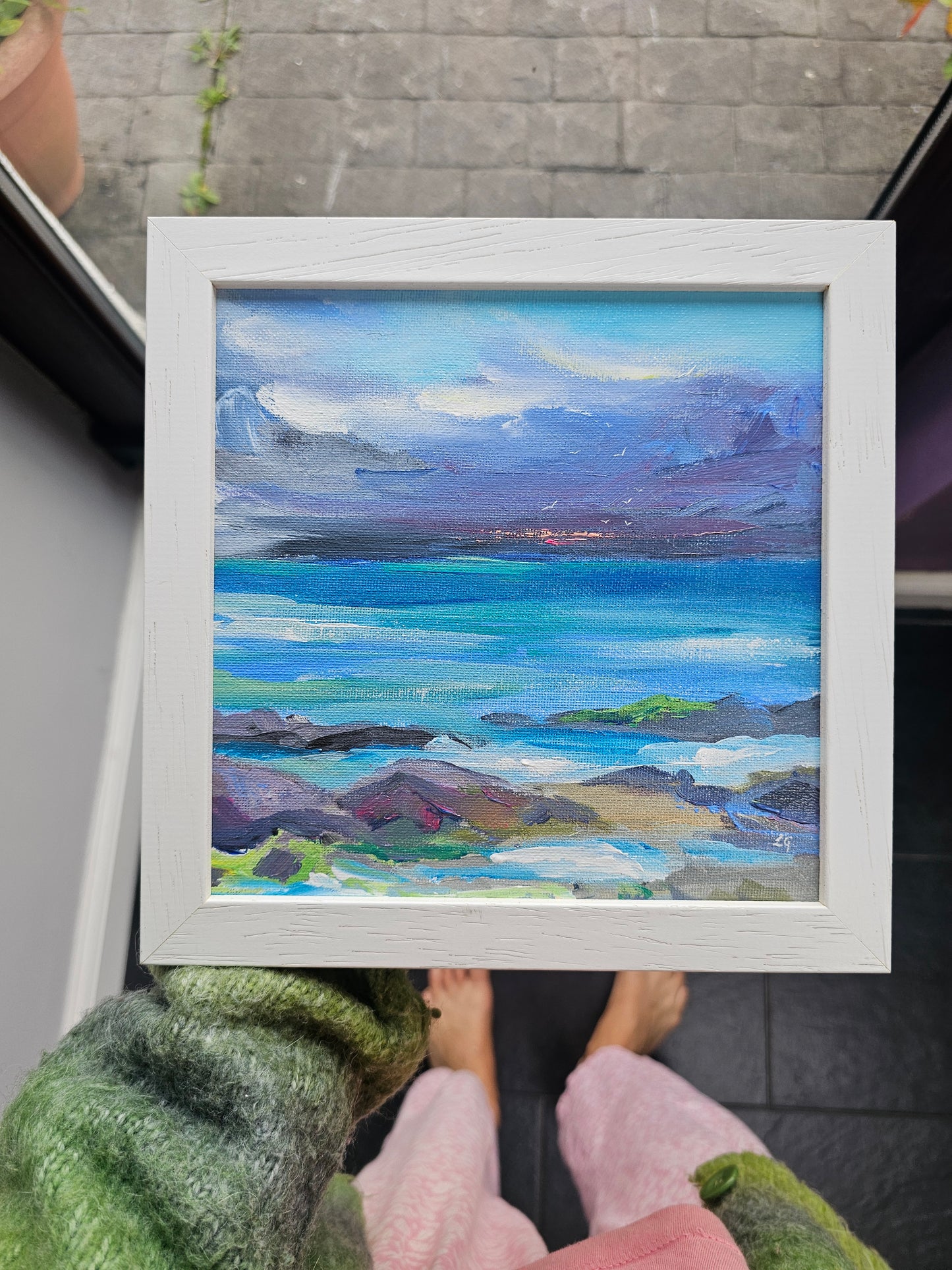 " gazing out to sea "